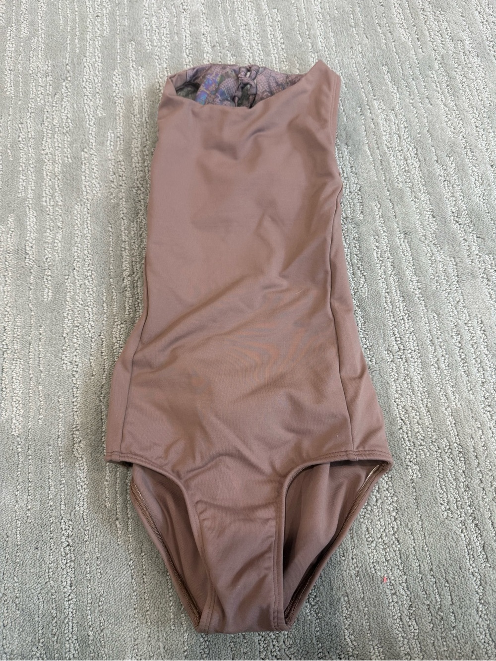 Sylvia P Child 8 Brown Lace Up Back Gymnastics Dance Leotard
